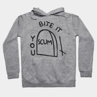 BITE IT YOU SCUM Chest Tattoo Hoodie